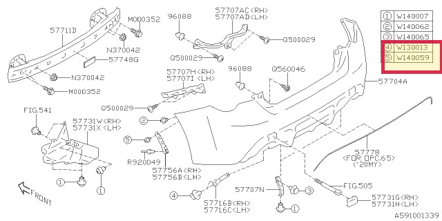 909140059 Subaru OEM 2-Piece Clip D5 - Image 3